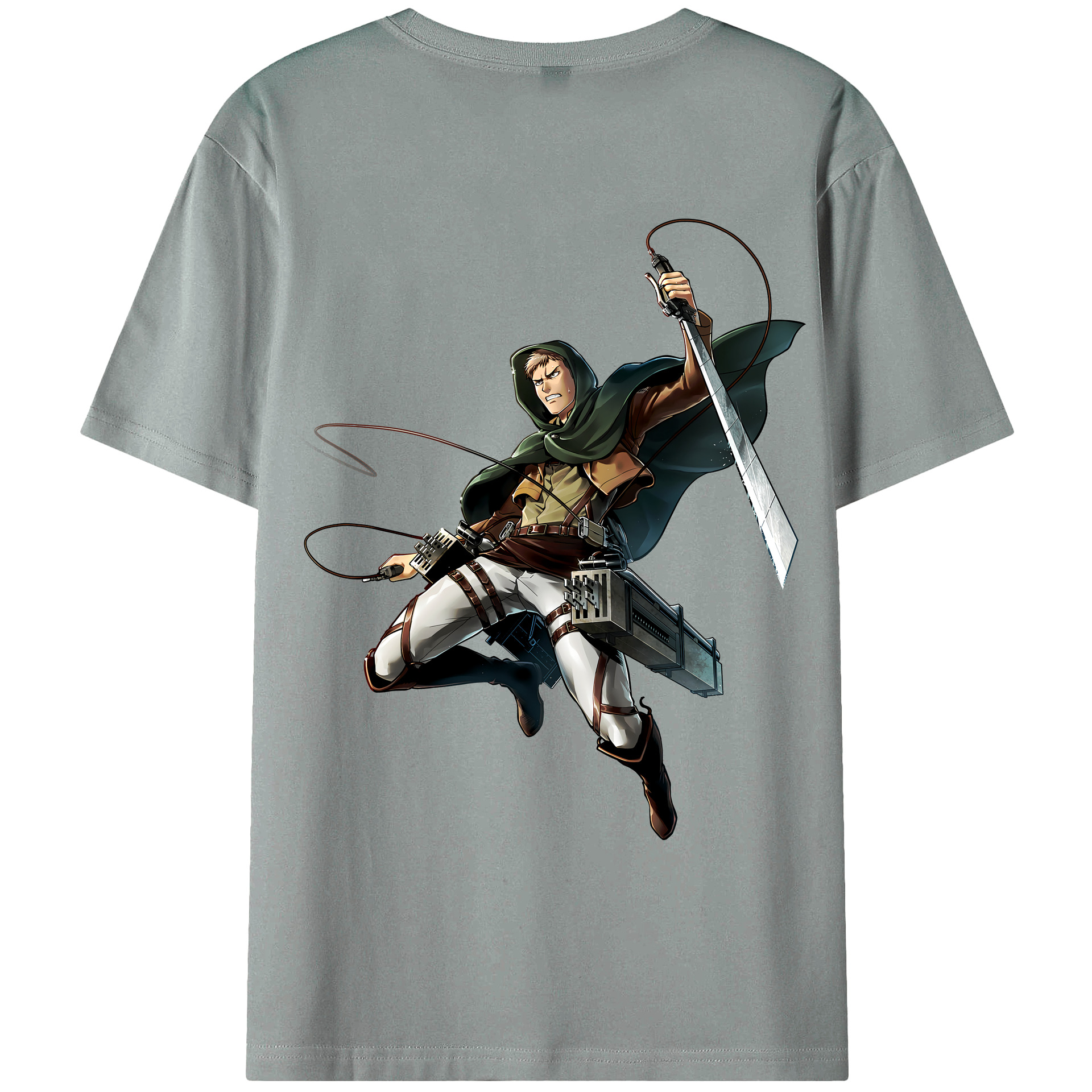 （画像用） 進撃の巨人 Attack on Titan 綿100％ メンズ半袖Tシャツ（バックプリント） 通気性